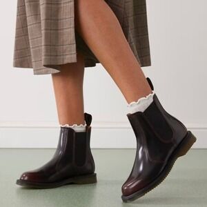 Dr Martens Burgandy Cherry Flora Arcadia Leather Chelsea Boots Womens 7